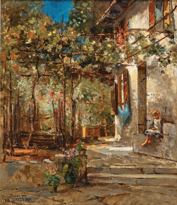 A Girl on Southern Veranda as a canvas print