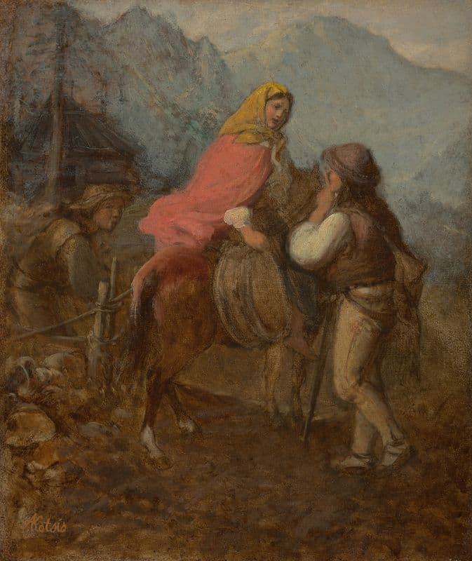 A Highlander Woman on Horseback as a canvas print