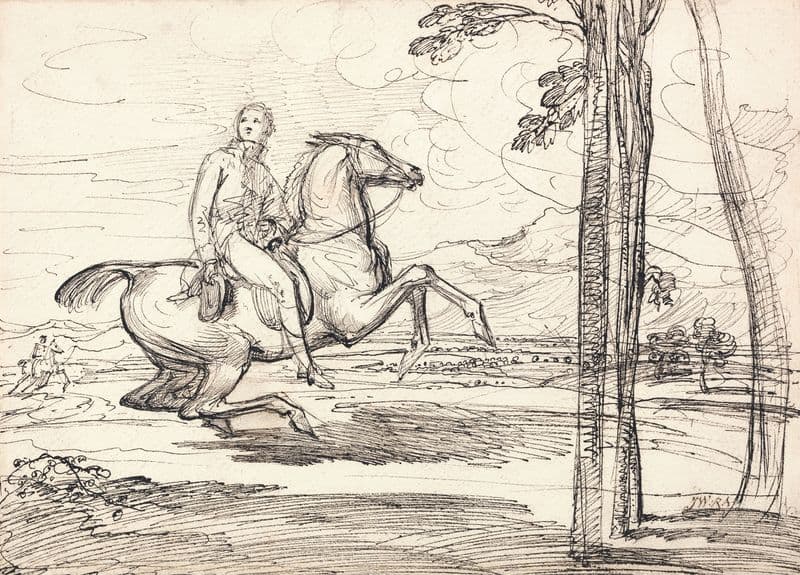 A Horseman in a Landscape as a canvas print