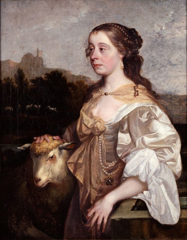 A Lady As A Shepherdess as a canvas print