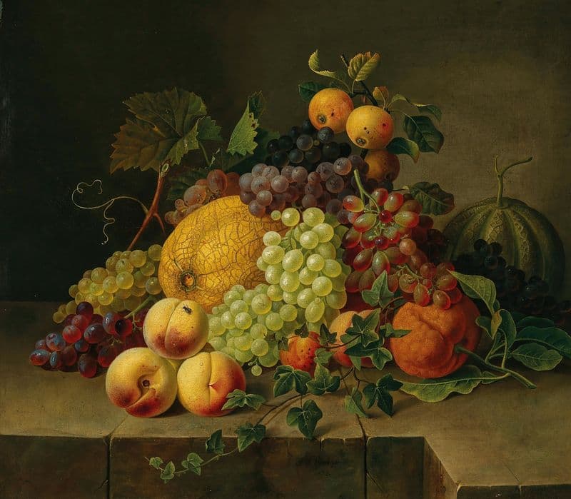 A Large, Decorative Fruit Still Life as a canvas print