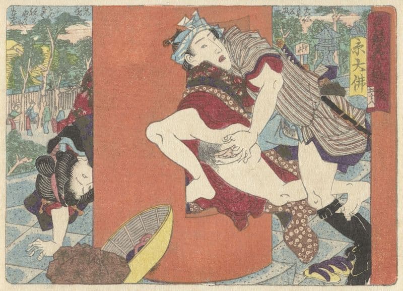 A meeting at the temple (1835-1845) as a canvas print