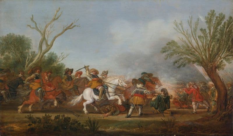 A military engagement as a canvas print