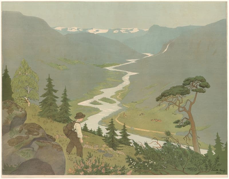 A Mountain Valley as a canvas print