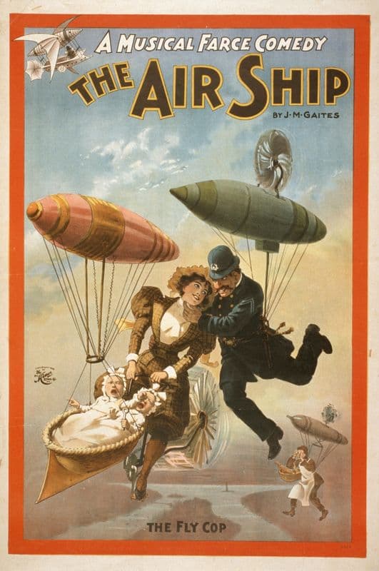 A musical farce comedy, The air ship by J.M. Gaites. as a canvas print