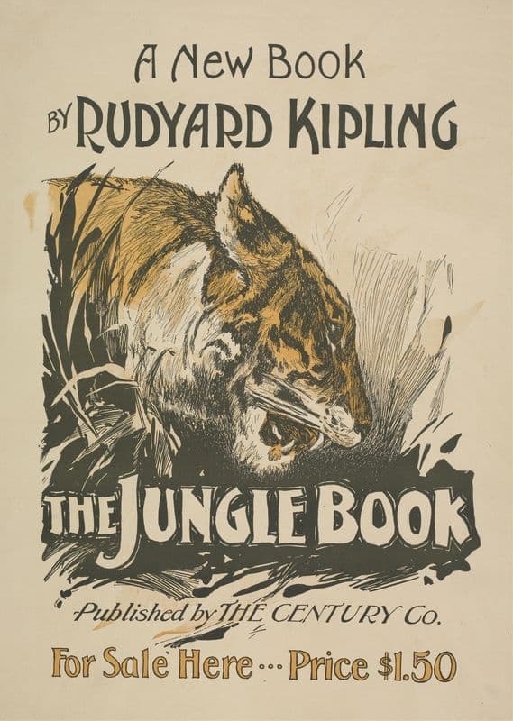A new book by Rudyard Kipling. The jungle book (1895 - 1911) as a canvas print