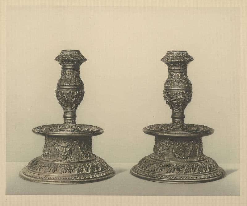 A Pair Of Candlesticks – School Of Riccio; Paduan as a canvas print
