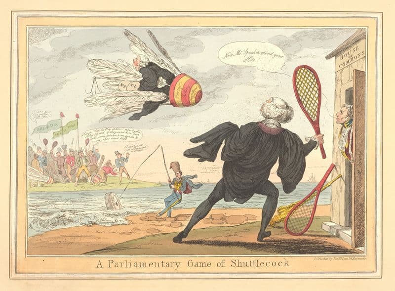 A Parliamentary game of shuttlecock. as a canvas print