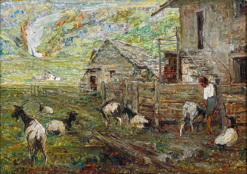 A Pasture in the Veglia Alps as a canvas print
