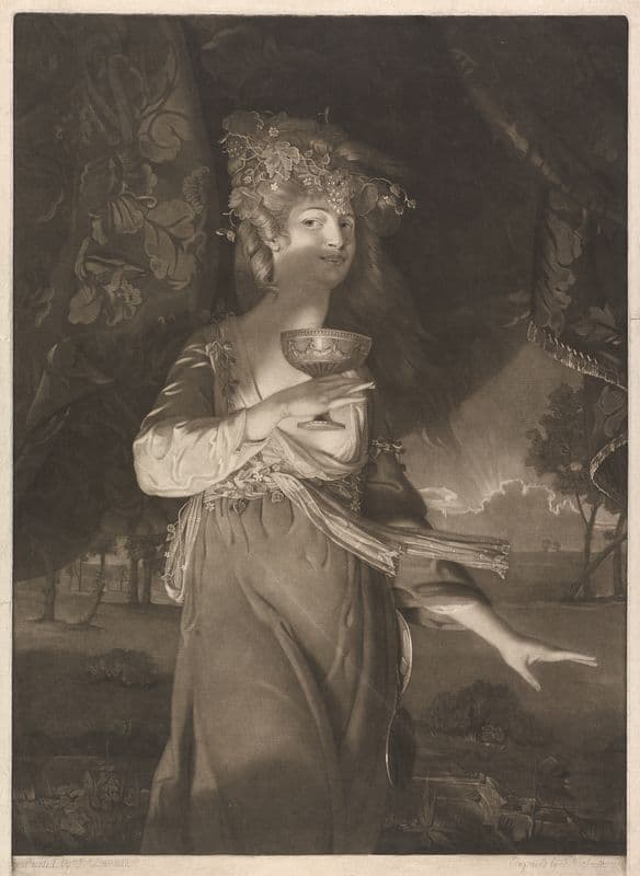 A Priestess of Bacchus (Anne Catley) (ca. 1779) as a canvas print