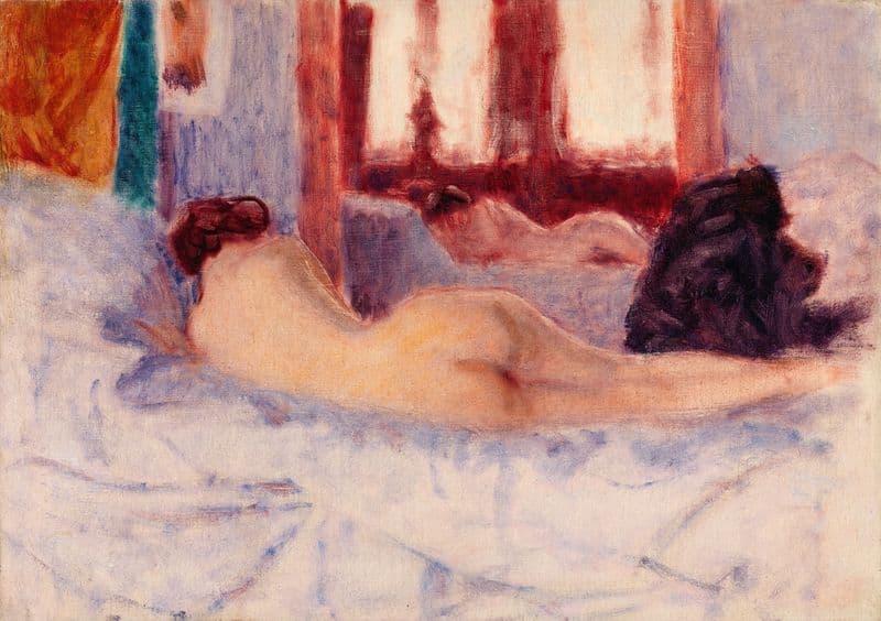 A Reclining Nude before a Mirror as a canvas print