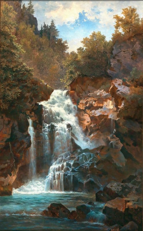 A Roaring Waterfall as a canvas print