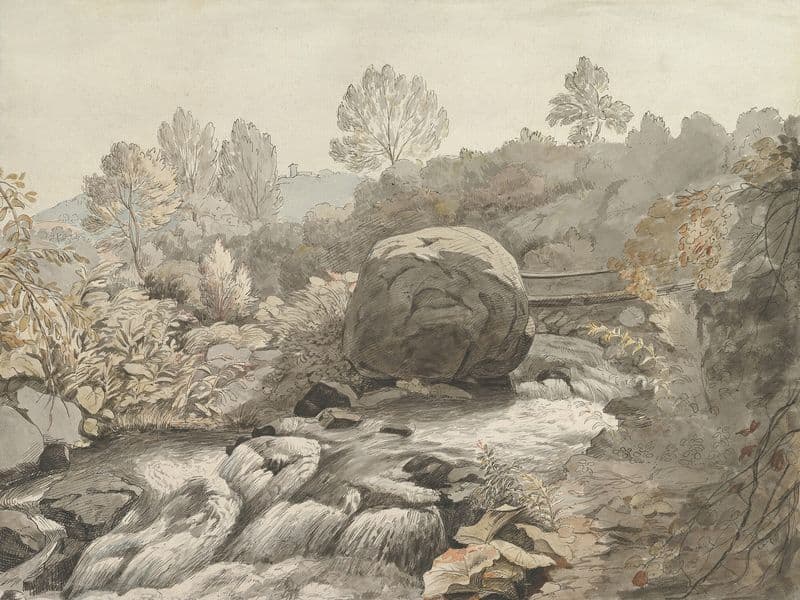 A Rocky Stream, Italy (ca. 1786–91) as a canvas print