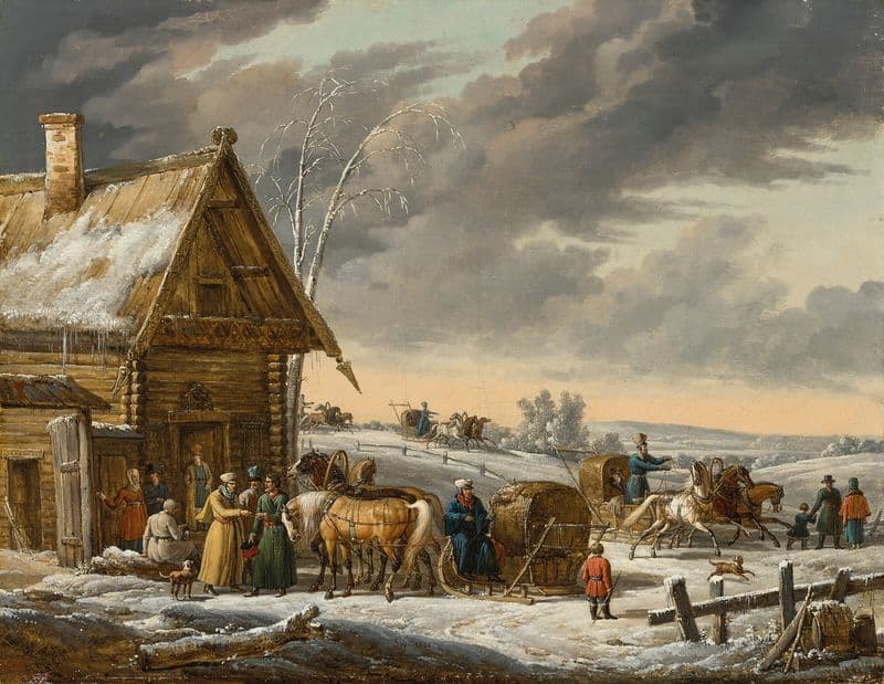A Russian winter landscape as a canvas print