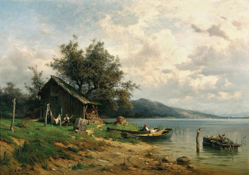 A Scene on a Lake as a canvas print