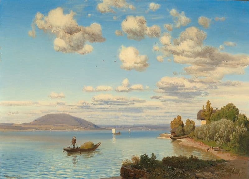 A Scene on Lake Attersee as a canvas print