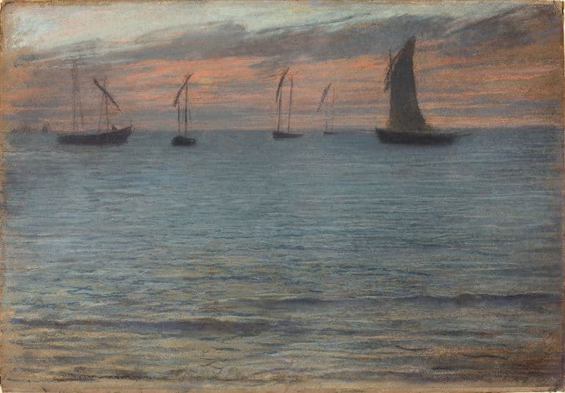 A Seascape at Sunset (1880s) as a canvas print