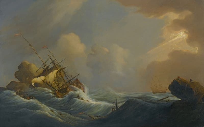 A Shipwreck In Heavy Storms, Another Ship In The Distance as a canvas print