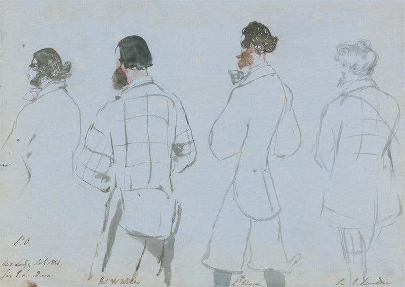 A Shooting Party; Lord Ossulston, Mr. W. Wells, Lord Abercorn and Sir E. Landseer as a canvas print