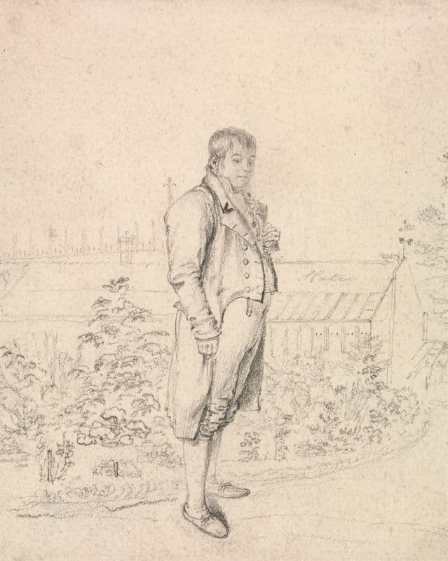 A Sketch of Sir Walter Scott in a Garden as a canvas print
