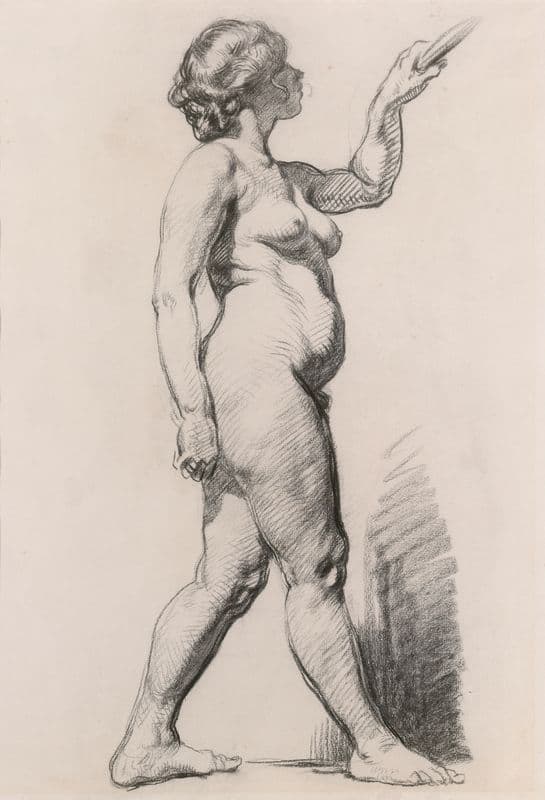 A Standing Female Nude (1878-1879) as a canvas print