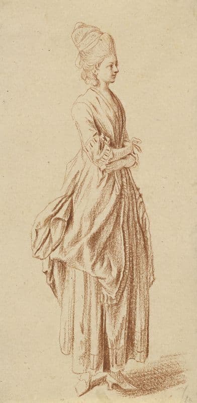 A Standing Lady in a Day Dress (1775-1780) as a canvas print