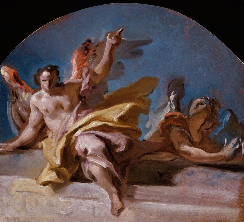 A Study for Two Angels on a Balustrade as a canvas print