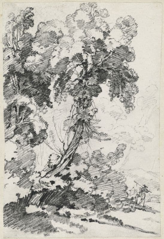 A Towering Tree with Travelers (1746-1749) as a canvas print