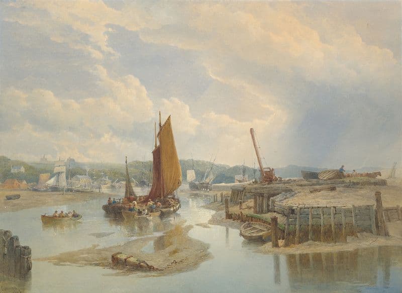 A Town on an Estuary at Low Tide as a canvas print