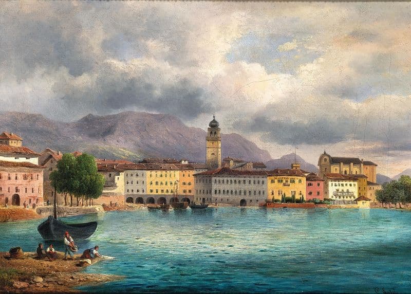 A View of Riva on Lake Garda as a canvas print