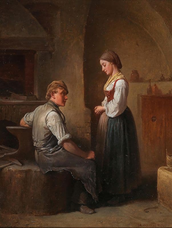 A Visit To The Smithy as a canvas print
