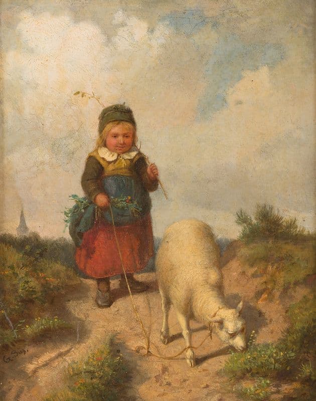 A walk with the best friend as a canvas print