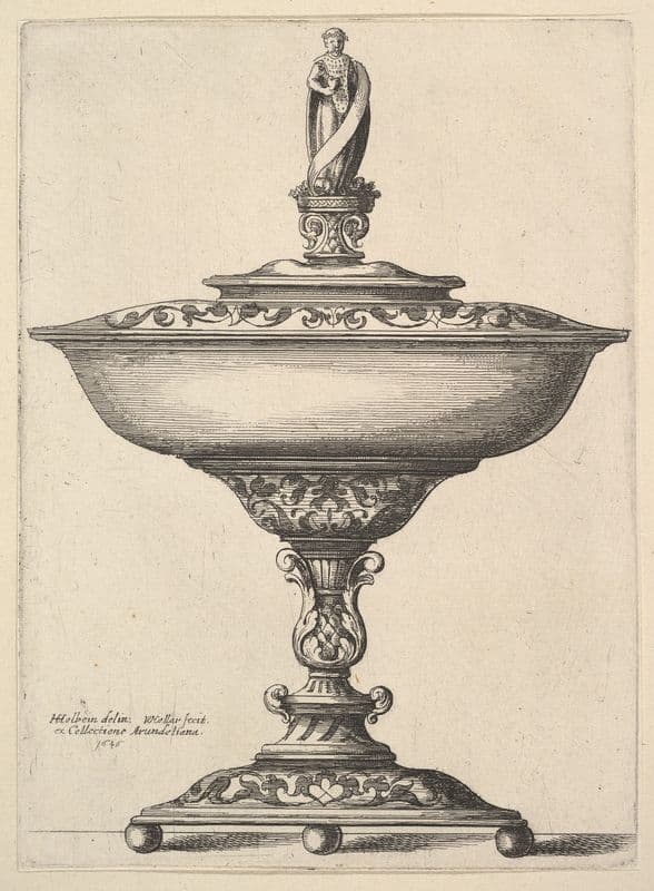 A wide cup with ball feet as a canvas print