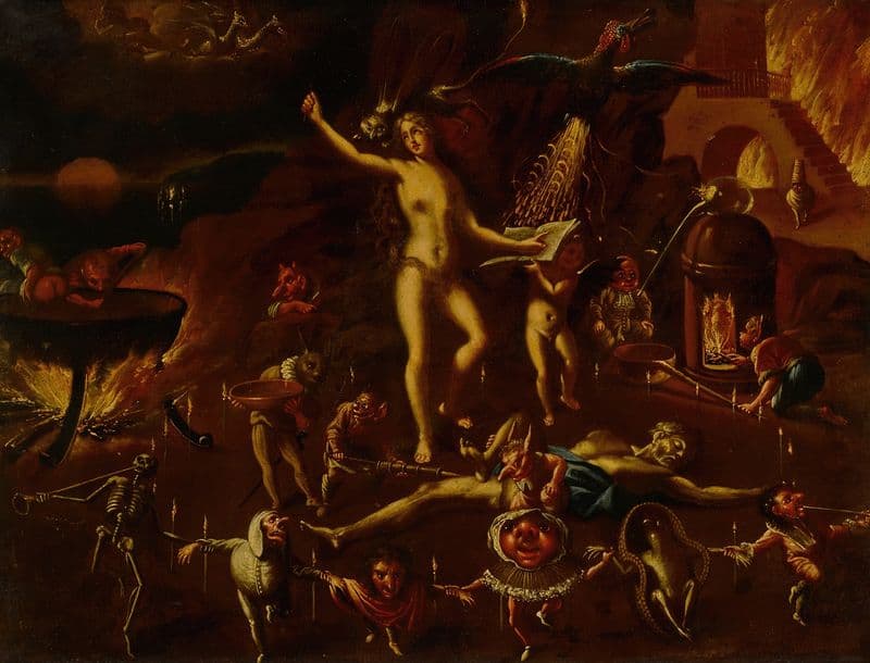 A witchcraft scene as a canvas print