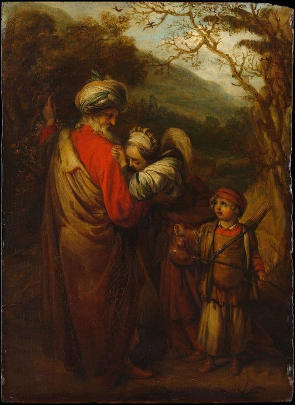Abraham Dismissing Hagar and Ishmael as a canvas print