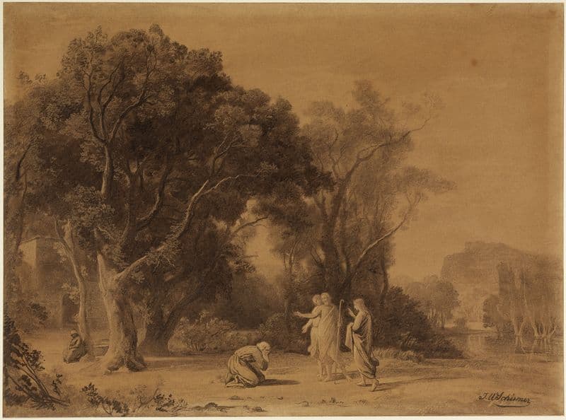 Abraham empfängt die Verheißung Isaaks im Hain Mamre (1. Mose 15, 1ff) as a canvas print