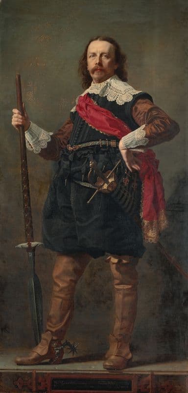 Abraham Willet (1825-1888) art collector in XVII century costume as a canvas print