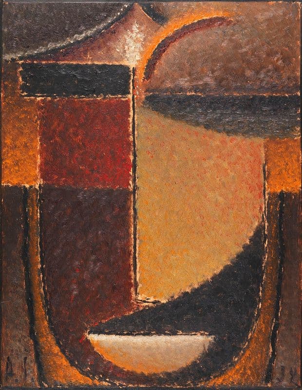 Abstrakter Kopf; Orient – Verhaltene Glut as a canvas print