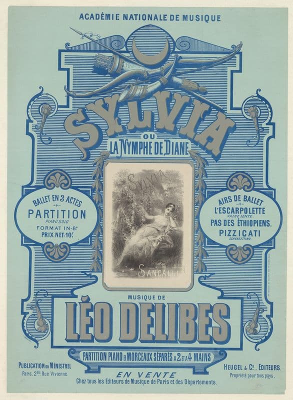 Académie Nationale de Musique. Sylvia ou la Nymphe de Diane as a canvas print