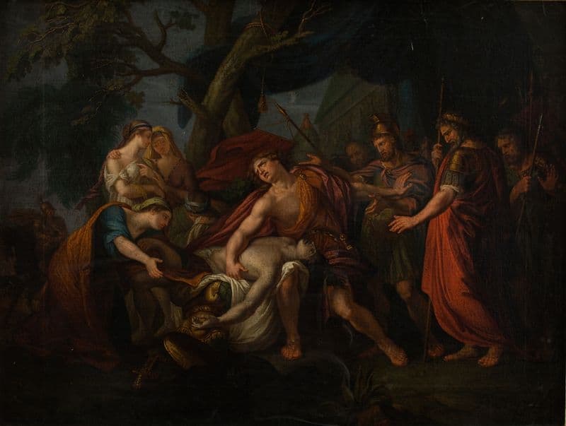 Achilles Lamenting the Death of Patroclus as a canvas print