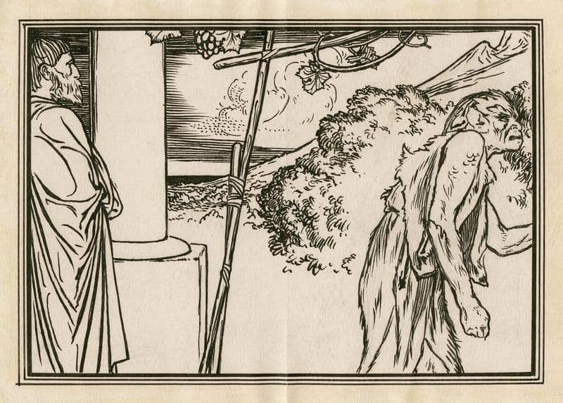 Act 1, scene 2 of the Tempest, Prospero and Caliban as a canvas print