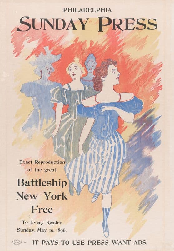 Advertisement for Philadelphia Sunday Press, May 10, 1896 as a canvas print