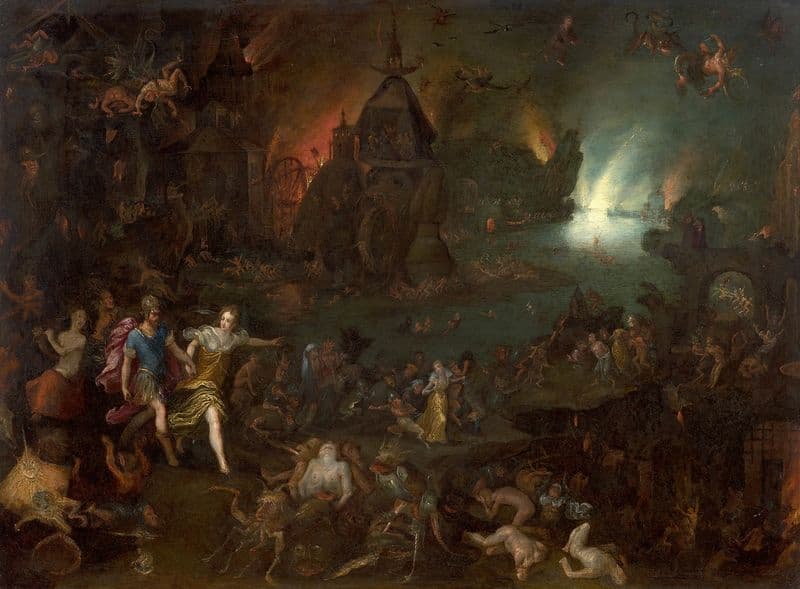Aeneas and Sibyl in the Underworld as a canvas print
