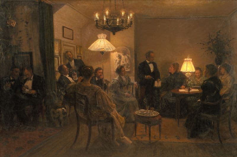 Aftenselskab i mit hjem as a canvas print