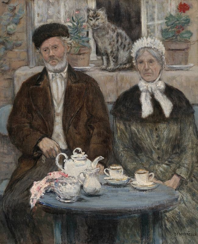 Afternoon Tea (c. 1880) as a canvas print