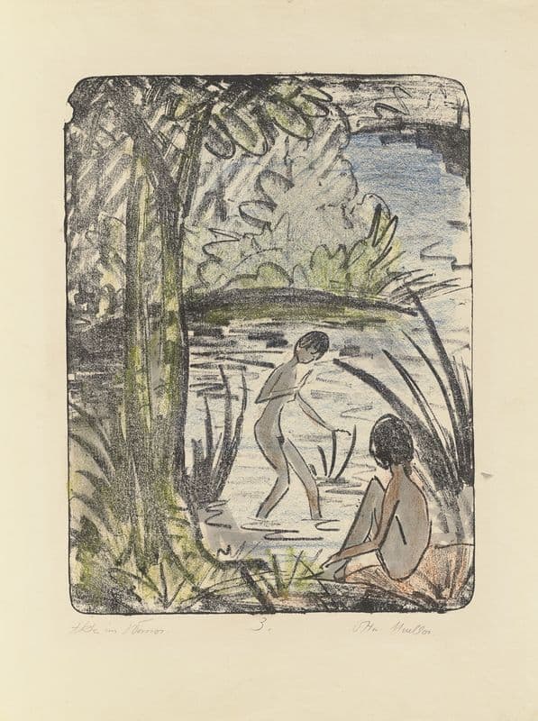 Akte im Wasser (1914 – 1918) as a canvas print