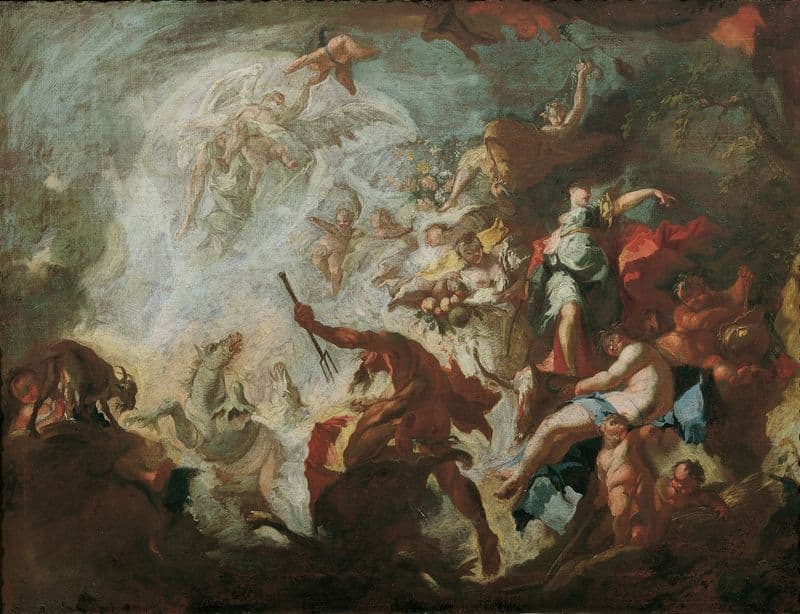 Allegorie des Goldenen Zeitalters (1750-1755) as a canvas print