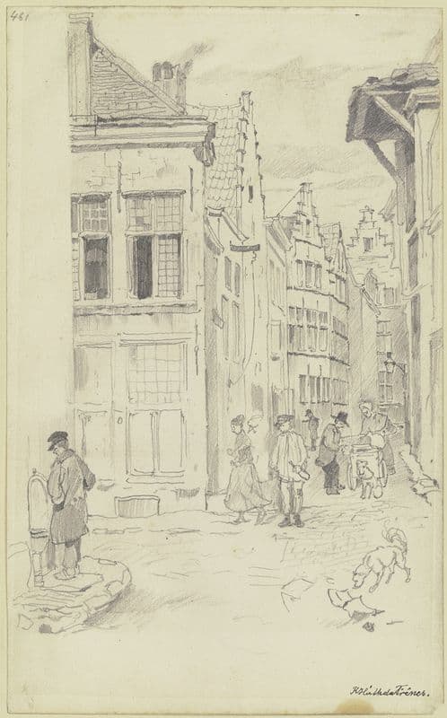 Alley in Antwerp as a canvas print