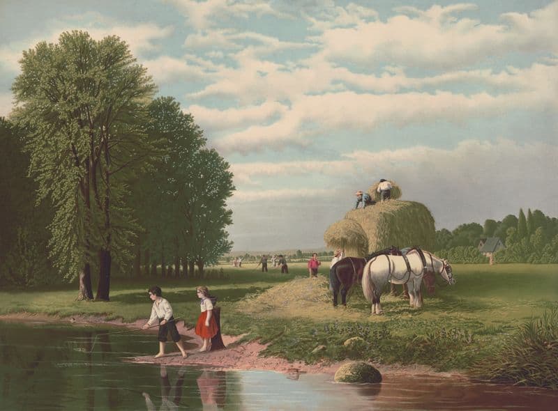 American Harvest Scene as a canvas print