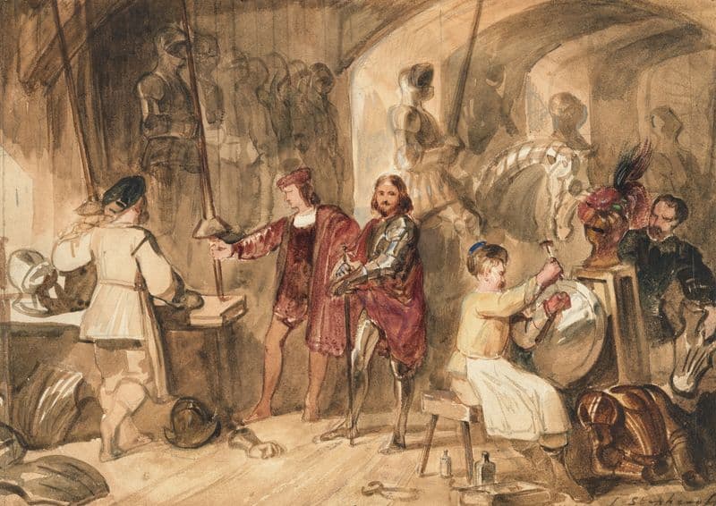 An armourer’s shop as a canvas print